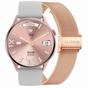 Smartwatch Gravity Różowe Złoto Pasek + Bransoleta GT11-8