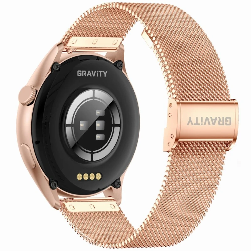 Smartwatch Gravity Różowe Złoto Pasek + Bransoleta GT11-8