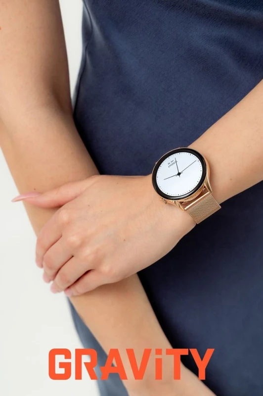 Smartwatch Gravity Różowe Złoto Pasek + Bransoleta GT11-7