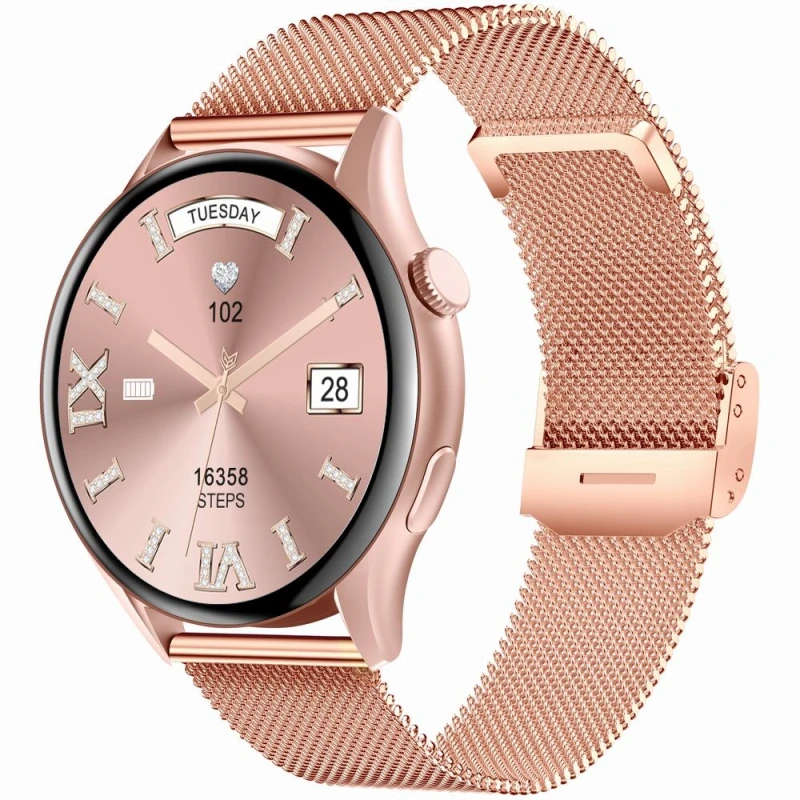 Smartwatch Gravity Różowe Złoto Pasek + Bransoleta GT11-7