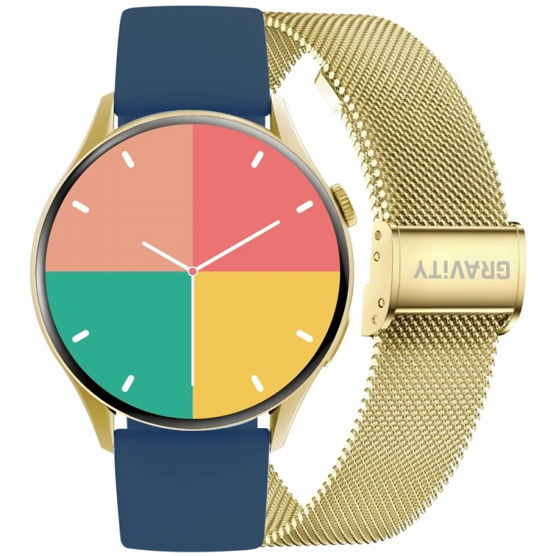 Smartwatch Gravity Złoty Pasek + Bransoleta GT11-4