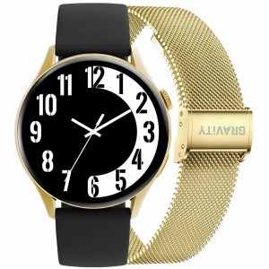 Smartwatch Gravity Złoty Pasek + Bransoleta GT11-1