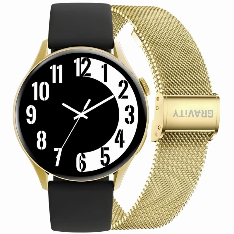Smartwatch Gravity Złoty Pasek + Bransoleta GT11-1