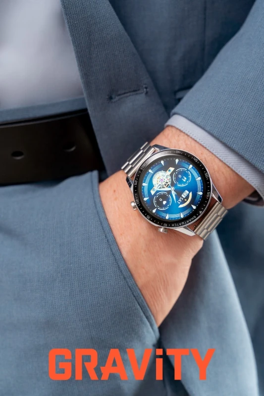 Smartwatch Gravity Srebrny Bransoleta + Pasek GT10-6