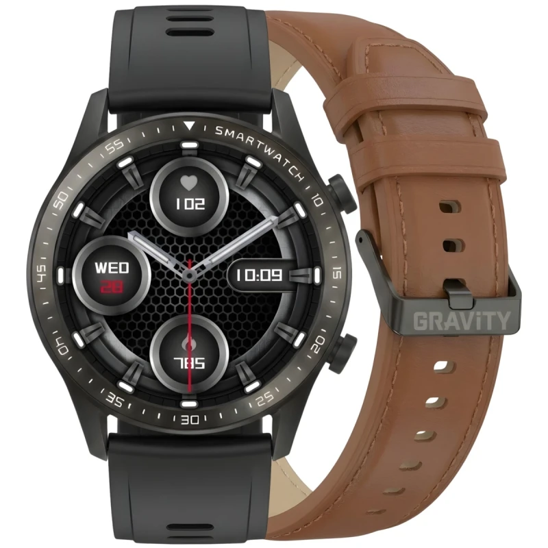 Smartwatch Gravity Czarny 2 Paski GT10-4