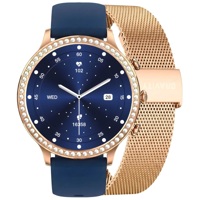 Smartwatch Gravity Różowe Złoto Pasek i Bransoleta GT5-6