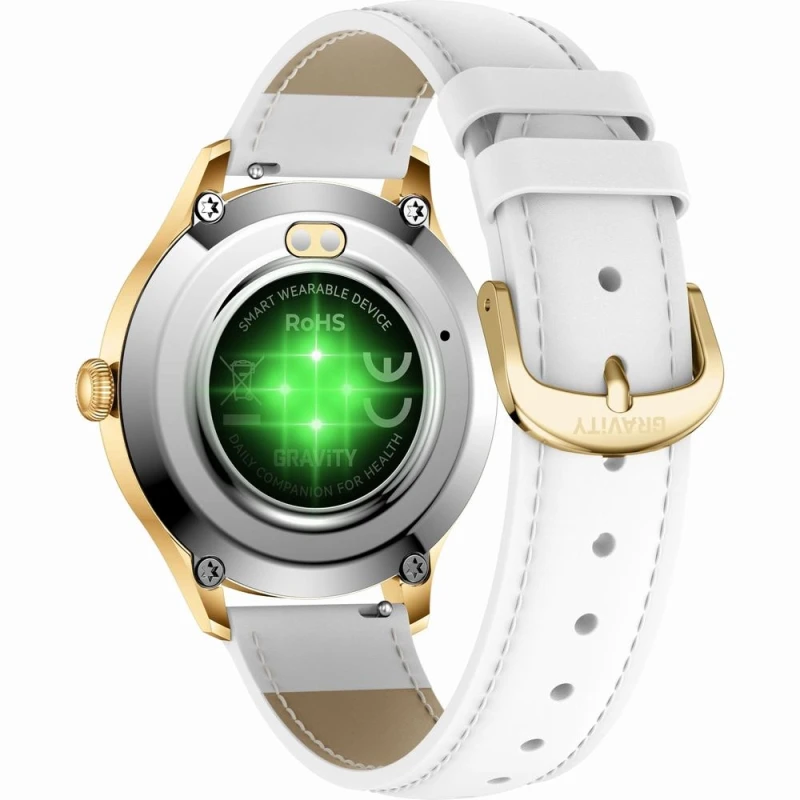 Smartwatch Gravity Biało Złoty 2 Paski GT25-2 PRO