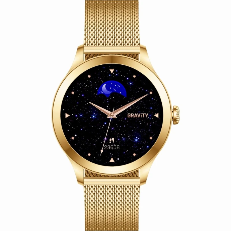 Smartwatch Gravity Biało Złoty 2 Paski GT25-2 PRO