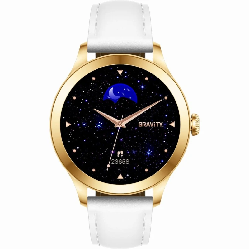 Smartwatch Gravity Biało Złoty 2 Paski GT25-2 PRO