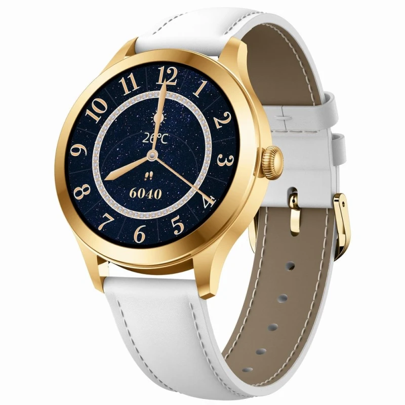 Smartwatch Gravity Biało Złoty 2 Paski GT25-2 PRO