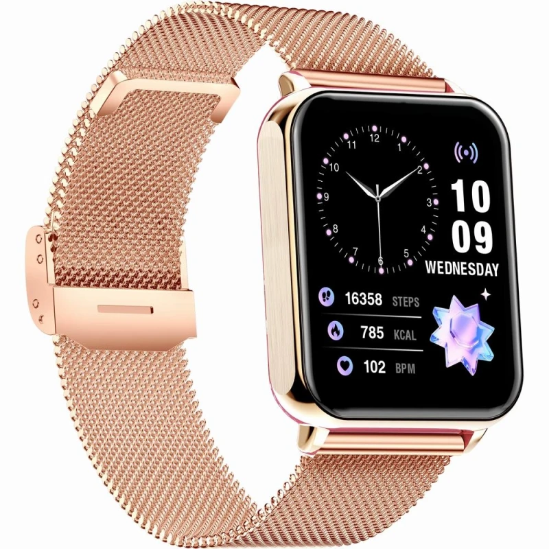 Smartwatch Gravity Różowe Złoto Różowy 2 Paski GT17-1