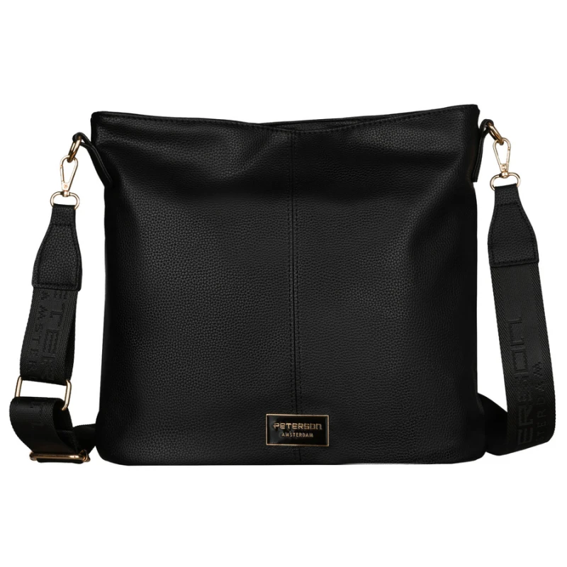 Czarna torebka damska Peterson crossbody z regulowanym paskiem