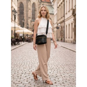 Czarna torebka damska Peterson crossbody z 3 komorami