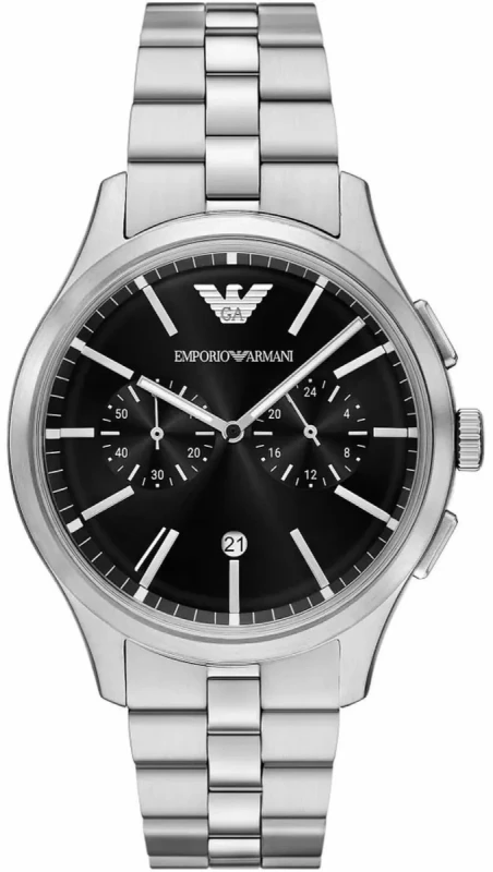 Zegarek Męski Emporio Armani Dario AR11691 Czarna Tarcza Srebrna Bransoleta + BOX