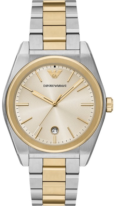 Zegarek Męski Emporio Armani Federico AR11716 Miodowa Tarcza Srebrno-Złota Bransoleta + BOX