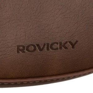Torebka-bagietka damska ze skóry ekologicznej w brązowym kolorze zamykana suwakiem - Rovicky