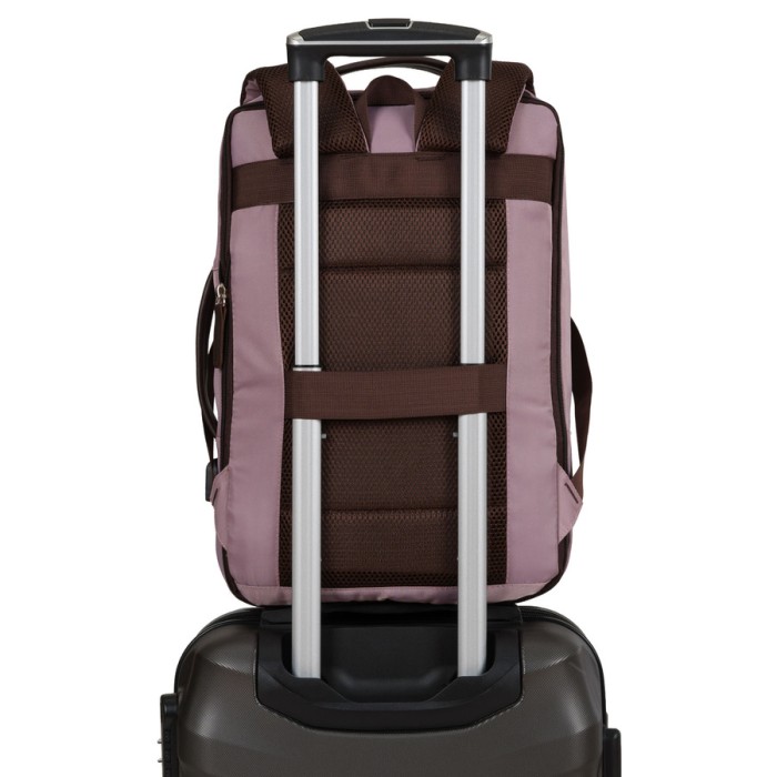 Różowy, podróżny plecak wykonany z poliestru, wyposażony w port USB - Peterson
