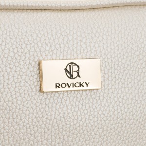Praktyczna kosmetyczka ze skóry ekologicznej w jasnobeżowym kolorze - Rovicky
