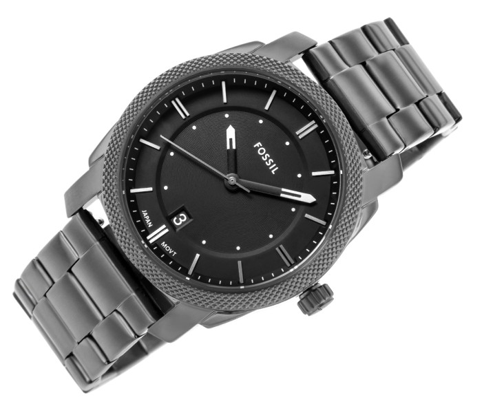 Czarna tarcza zegarka FOSSIL Machine FS4774