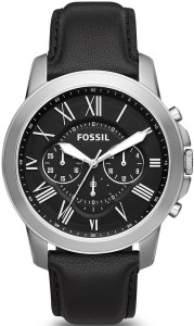 Zegarek męski FOSSIL Grant Leather FS4812 z czarną tarczą