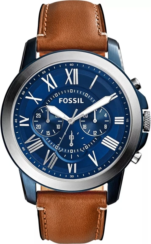Zegarek męski FOSSIL Grant Leather FS5151 z granatową tarczą