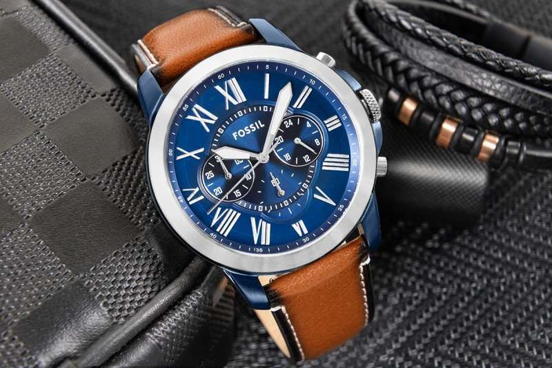 Zegarek Męski FOSSIL Grant Leather FS5151 + BOX