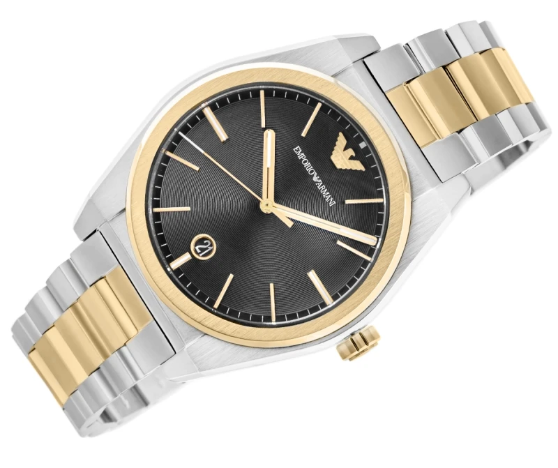 Emporio Armani Frederico AR11715 – czarna tarcza i złote indeksy