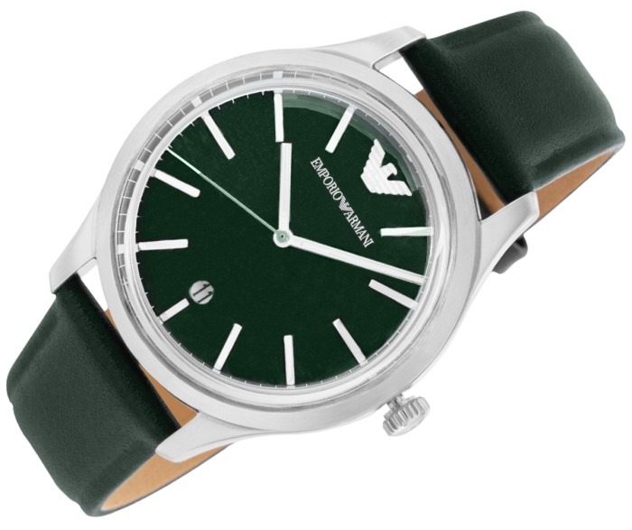 Emporio Armani Dario AR11749 – zielona tarcza z metalicznym wykończeniem