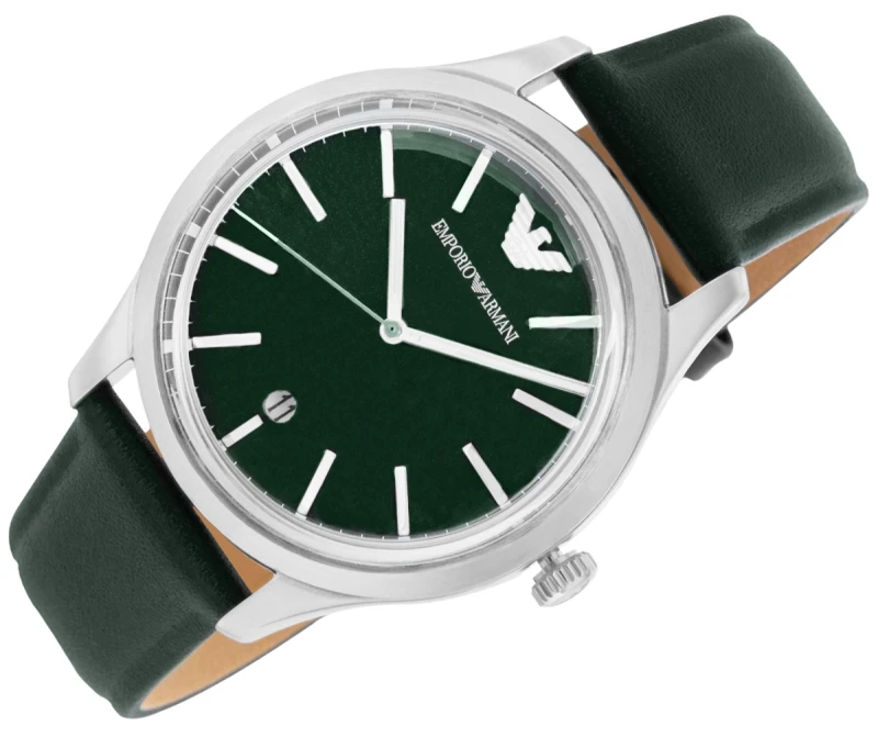 Emporio Armani Dario AR11749 – zielona tarcza z metalicznym wykończeniem