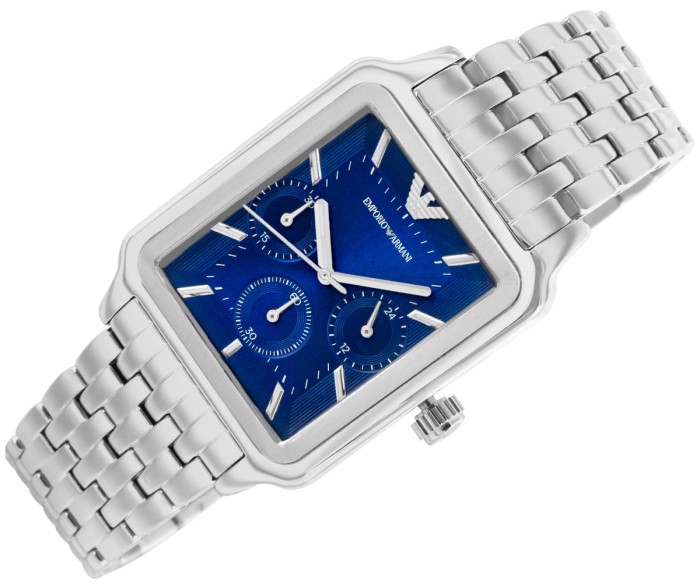 Granatowa tarcza Emporio Armani Diego AR11750 z trzema subtarczami