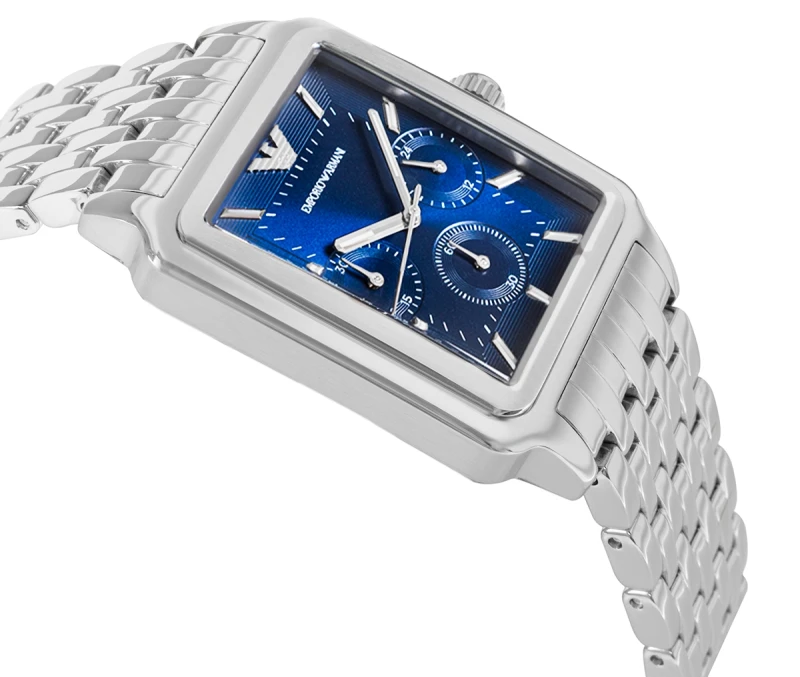Srebrna stalowa bransoleta zegarka Emporio Armani Diego AR11750