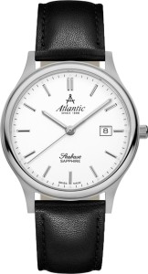 Zegarek męski Atlantic Seabase 60343.41.11 z białą tarczą i srebrną kopertą