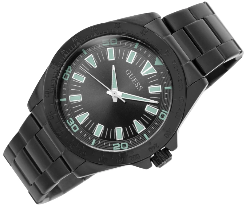 Guess Sport Neo GW1064G3 – czarna tarcza ze srebrnymi i seledynowymi indeksami