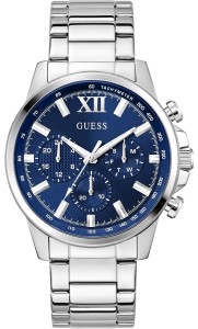 Zegarek męski Guess Walker GW0900G4 z granatową tarczą i srebrną bransoletą
