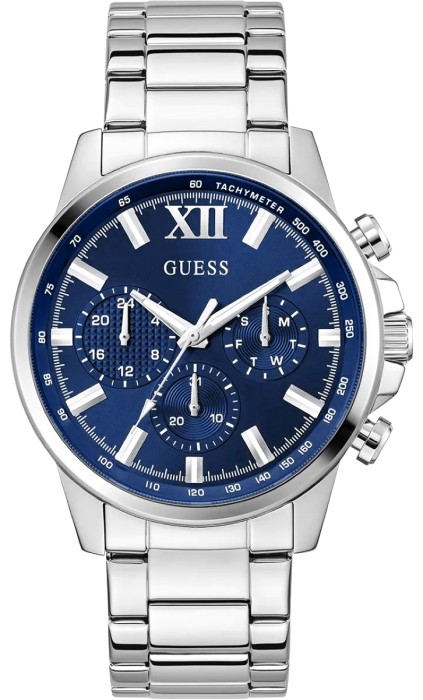 Zegarek męski Guess Walker GW0900G4 z granatową tarczą i srebrną bransoletą