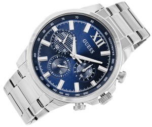 Guess Walker GW0900G4 – granatowa metaliczna tarcza ze srebrnymi wskazówkami
