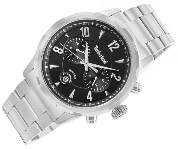 Timberland Newkirk TDWGK0082901 – czarna tarcza z funkcją Dual Time i datownikiem