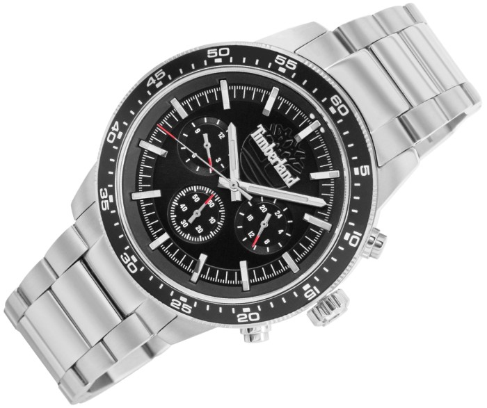 Czarna tarcza zegarka Timberland Parkman Dual Time