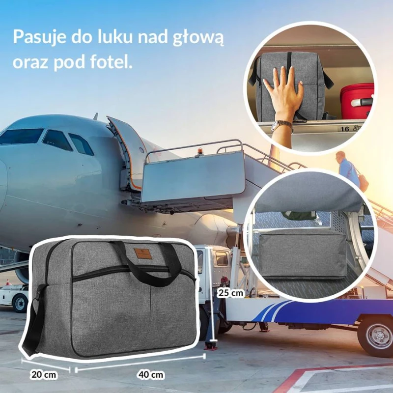 Pojemna torba podróżna z uchwytem na walizkę — Peterson