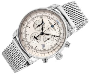 Tarcza zegarka Zeppelin 100 Jahre 7680M-1 z chronografem i datownikiem
