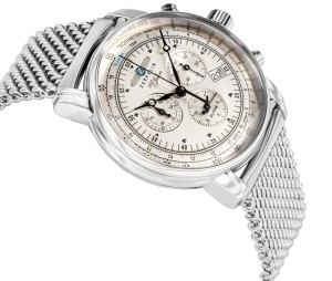 Srebrna stalowa bransoleta mesh zegarka Zeppelin 100 Jahre 7680M-1
