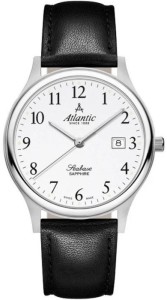 Zegarek męski Atlantic Seabase 60343.41.13 z czarnym skórzanym paskiem