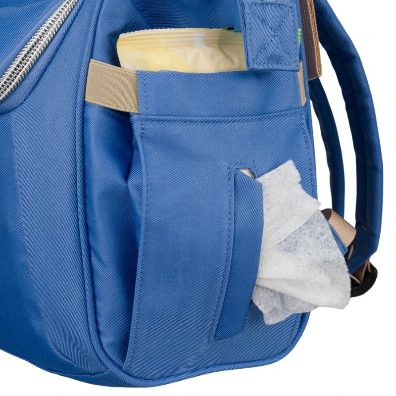 Plecak mommy-bag wykonany z poliestru w niebieskim kolorze - Peterson