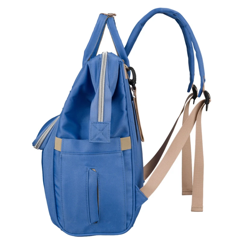 Plecak mommy-bag wykonany z poliestru w niebieskim kolorze - Peterson