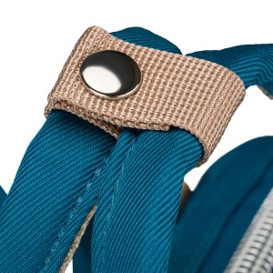 Plecak mommy-bag wykonany z poliestru w turkusowym kolorze, zamykany suwakiem - Peterson