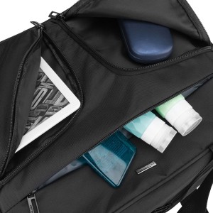Podróżna, czarna torba z poliestru, jednokomorowa, idealna na bagaż podręczny - Peterson