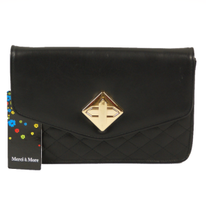 Czarna Pikowana Torebka Wizytowa