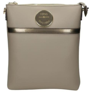 Nobo szara listonoszka damska wizytowa, skóra ekologiczna, front z logo