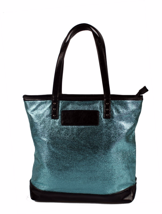 błękitna torebka -kuferek damski