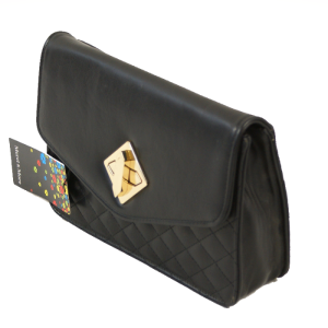 Czarna Pikowana Torebka Wizytowa